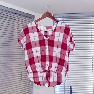 Short Sleeve Hi-Lo Button Up Shirt
